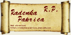 Radenka Paprica vizit kartica